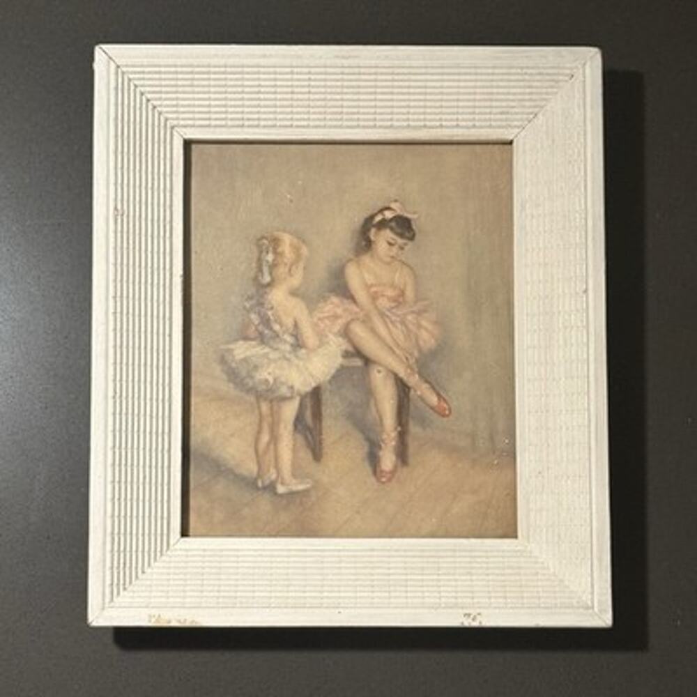 Vintage Pal Fried Framed Print of Young Ballerinas “Willing to Learn”